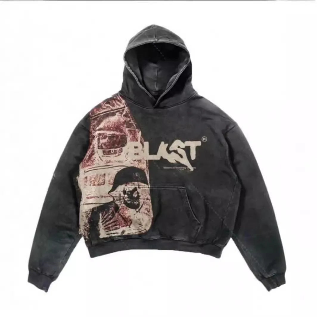 Unisex Streetwear Hoodie with Graphic Print – Oversized Fit | Multiple Colors