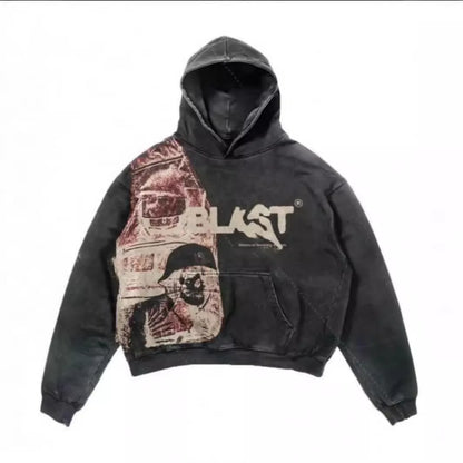 Unisex Streetwear Hoodie with Graphic Print – Oversized Fit | Multiple Colors